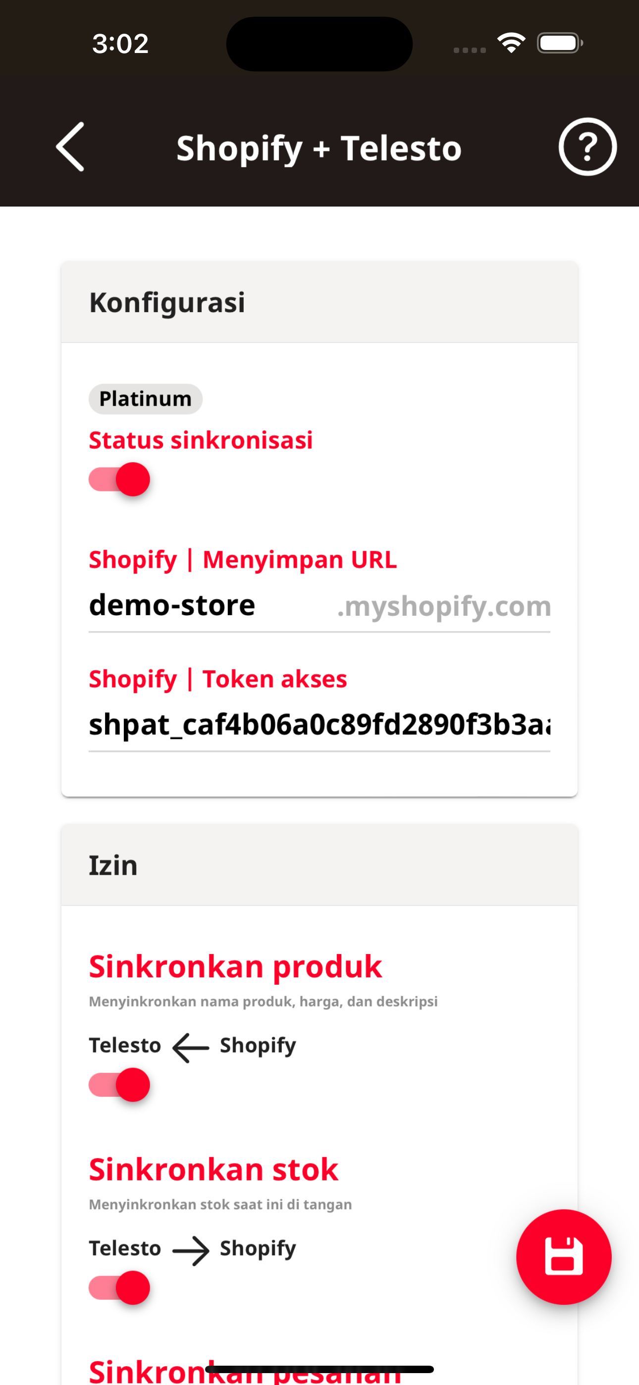 Manajemen Persediaan | Integrasi dengan Shopify