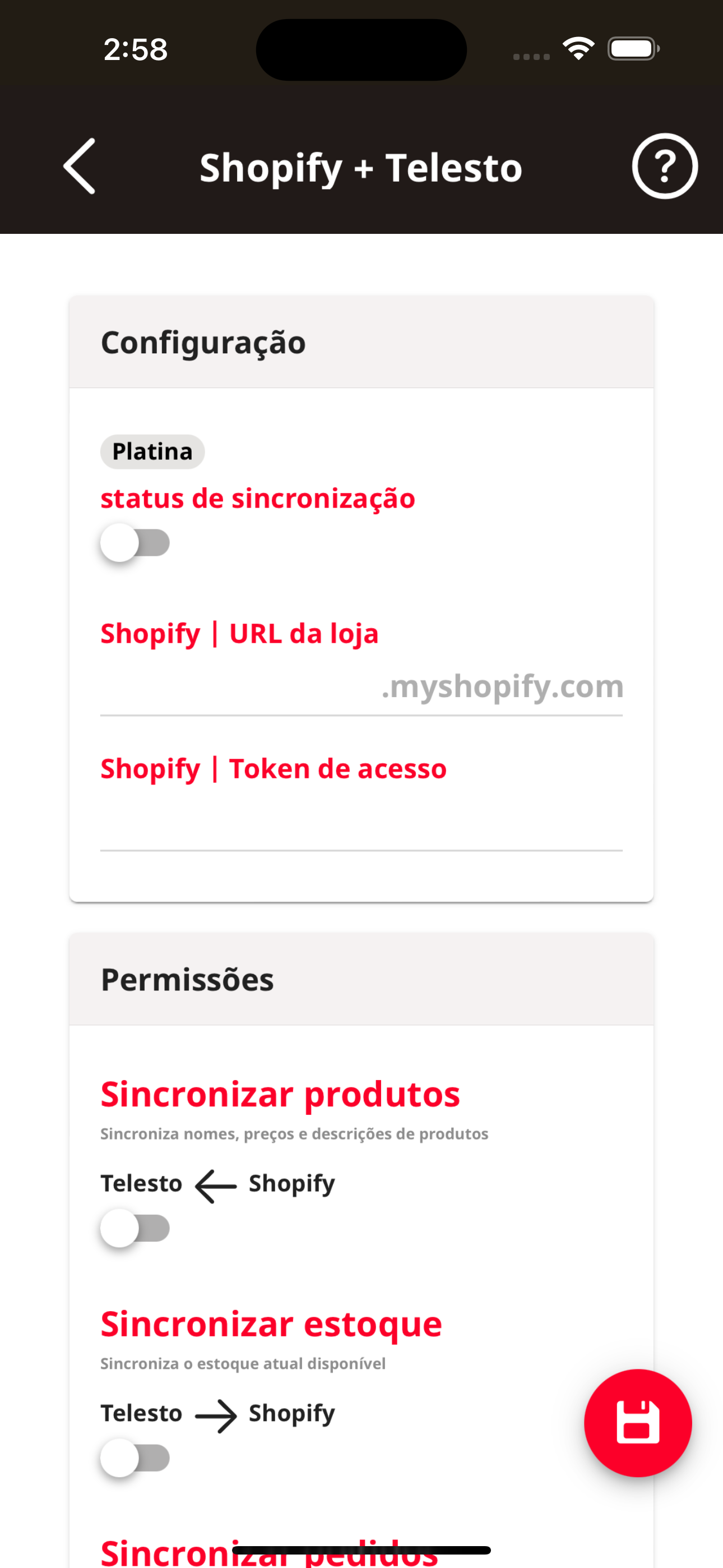 Gestão de Inventário | Integração com Shopify